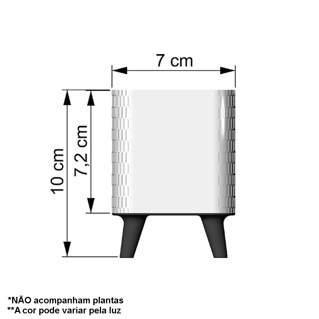 Kit 3 Cachepot Quadrado Pequeno para Suculentas - Diagonal - Amarelo - 2