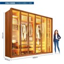 Ver imagem 6 de Guarda-Roupa Casal 6 Portas 6 Gavetas Vidro Reflecta LED MDF Inside Yescasa Marrom Freijó