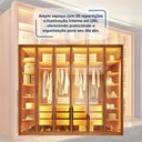 Ver mais imagens de Guarda-roupa Casal 6 Portas Vidro Reflecta e Led 6 Gavetas 100% Mdf Inside