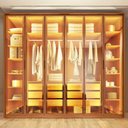Ver imagem 3 de Guarda-Roupa Casal 6 Portas 6 Gavetas Vidro Reflecta LED MDF Inside Yescasa Marrom Freijó