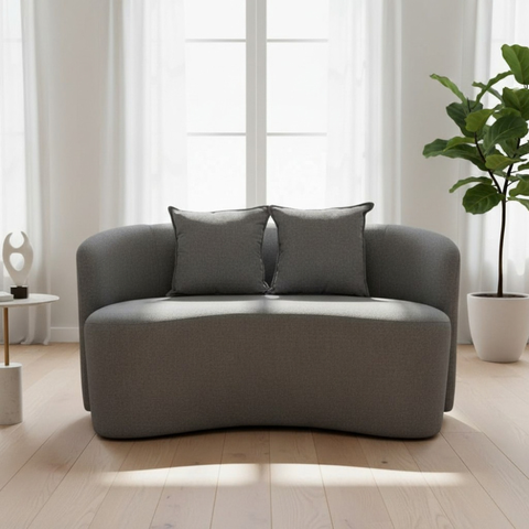 Sofá Decorativo Montreal 180cm Orgânico Linho Cinza
