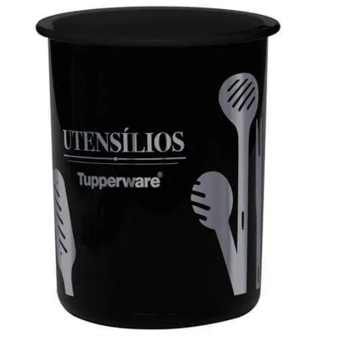 Tupperware Porta Talher Utensílios Redondo Cozinha Preto Tupperware Porta Talher Utensílios Redondo 