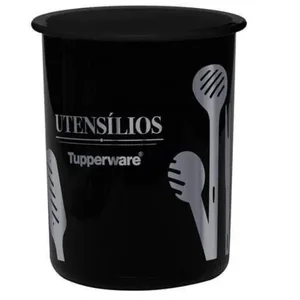 Tupperware Porta Talher Utensílios Redondo Cozinha Preto Tupperware Porta Talher Utensílios Redondo