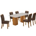 Ver imagem 2 de Conjunto Mesa de Jantar 180cm com 6 Cadeiras Estofadas Multimóveis Crrft-CON049 Madeirado/Off White