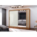 Ver imagem 3 de Guarda Roupa Seul 2 Pts Espelho 100% Mdf Freijó Off White