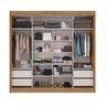 Guarda Roupa Seul 2 Pts Espelho 100% Mdf Freijó Off White - 2