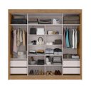 Ver imagem 2 de Guarda Roupa Seul 2 Pts Espelho 100% Mdf Freijó Off White