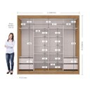 Ver imagem 4 de Guarda Roupa Seul 2 Pts Espelho 100% Mdf Freijó Off White