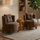 Ver imagem 1 de Kit 2 Poltronas Orgânica Curva Luna Boucle Marrom - Montanaris Decor