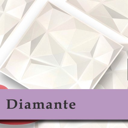 Kit 04 Placas 3D - Modelo Diamante - 50x50 ( Total de 1m2 ) - 2