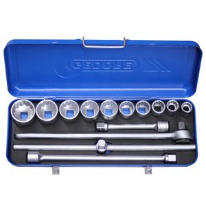 Jogo de Soquetes Estriados e Acessórios com 14 Peças 22 - 50 Mm Encaixe 3/4" - Gedore 017201