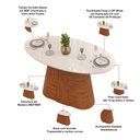 Ver imagem 3 de Mesa de Jantar 6 Lugares Orgânica Elipse Tampo com Vidro 183cm Degas D05 Freijó Off White - Lyam