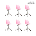 Ver imagem 1 de Kit 06 Cadeiras Office Base Cromada Giratória Saarinen + E-book