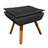 Puff Decorativo Opala Corino Pés Palito Castanho Preto - 2