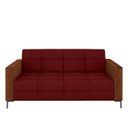 Ver imagem 4 de Sofá Living Decorativo Houston 2 Lugares 200cm Pés em Metal Veludo/ Pu Bordô/ Marrom G33 - Gran Belo