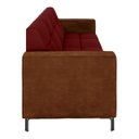 Ver imagem 5 de Sofá Living Decorativo Houston 2 Lugares 200cm Pés em Metal Veludo/ Pu Bordô/ Marrom G33 - Gran Belo
