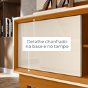 Ver imagem 4 de Home Theater Rack Siena 2 Portas com Kit Rodízios P/ Tv até 75" - Cinamomo/off White Madetec