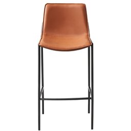 Kit 2 Banquetas Altas Eulália Rivatti 103 Cm (altura) em Pu Marrom com Base em Aço Grafite - 3