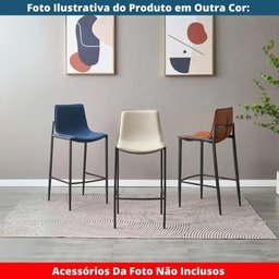 Kit 2 Banquetas Altas Eulália Rivatti 103 Cm (altura) em Pu Marrom com Base em Aço Grafite - 7