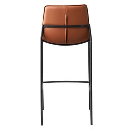 Kit 2 Banquetas Altas Eulália Rivatti 103 Cm (altura) em Pu Marrom com Base em Aço Grafite - 5