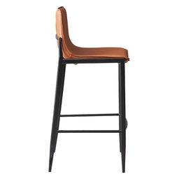 Kit 2 Banquetas Altas Eulália Rivatti 103 Cm (altura) em Pu Marrom com Base em Aço Grafite - 4