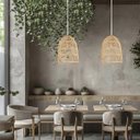 Ver imagem 5 de Pendente Rattan em Fibra Natural Vime Bancada Sala E27 Nat72