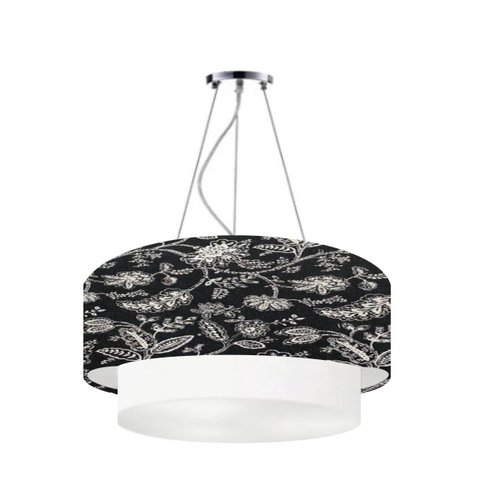 Lustre Pendente Duplo Cúpula Redonda Ø60x25 Cores Estampadas - Md8028 Boreal Cúpulas e Abajures Md80
