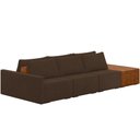 Ver imagem 1 de Sofá Ilha Modular para Sala 342cm com Puff Dublin K01 Veludo Marrom Sintético Caramelo - Lyam