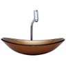 Kit Banheiro Cuba Vidro Oval 47 Cm + Torneira Link + Válvula:bronze - 1