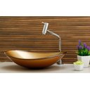 Ver imagem 2 de Kit Banheiro Cuba Vidro Oval 47 Cm + Torneira Link + Válvula:bronze