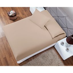 Jogo de Cama Lençol Casal 3 Peças Adolescente Infantil Cáqui - 2