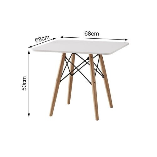 Mesa Eames Eiffel Infantil Madeira Tampo 68cm Quadrado Branco - 3