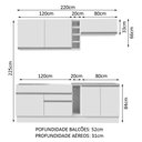 Ver imagem 4 de Armário de Cozinha Completa 220cm Branco Parma Madesa 03