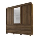 Ver imagem 1 de Guarda-Roupas Londres 3 Portas 9 Gavetas com Espelho Benetil Imbuia
