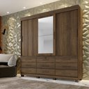 Ver imagem 4 de Guarda-Roupas Londres 3 Portas 9 Gavetas com Espelho Benetil Imbuia