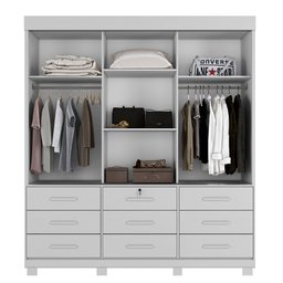 Guarda-Roupas Londres 3 Portas 9 Gavetas com Espelho Benetil Imbuia - 2