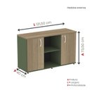 Ver imagem 4 de Armário Credenza 2 Portas Pivotante P25 Verde/Salvia/Noce Marromle