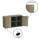 Ver mais imagens de Armário Credenza 2 Portas Pivotante P25 Verde/Salvia/Noce Marromle