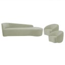 Ver imagem 2 de Kit Divã Recamier Orgânico França 220cm Lado Direito e 2 Poltronas Amore Bouclé