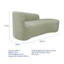 Ver imagem 3 de Kit Divã Recamier Orgânico França 220cm Lado Direito e 2 Poltronas Amore Bouclé