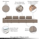 Ver imagem 3 de Sofá Ilha com Encosto e Almofadas Móveis Olimpo 505cm Modulado Veludo Bege G45 - Gran Belo