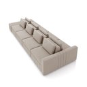 Ver imagem 5 de Sofá Ilha com Encosto e Almofadas Móveis Olimpo 505cm Modulado Veludo Bege G45 - Gran Belo