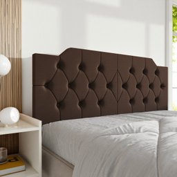 Cabeceira Painel Estofada 160 Capitonê Box Queen Suspensa Fixação na Parede Capela:marrom - 3
