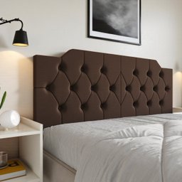 Cabeceira Painel Estofada 160 Capitonê Box Queen Suspensa Fixação na Parede Capela:marrom - 1