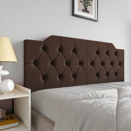 Cabeceira Painel Estofada 160 Capitonê Box Queen Suspensa Fixação na Parede Capela:marrom - 4