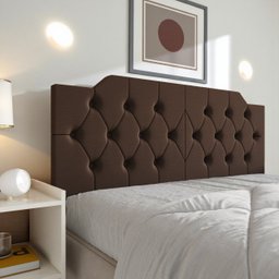 Cabeceira Painel Estofada 160 Capitonê Box Queen Suspensa Fixação na Parede Capela:marrom - 5