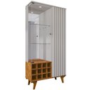 Ver imagem 7 de Cristaleira para Sala de Jantar com Adega 2 Portas Vidro Ripada Toscânia B02 Off White Naturalle -