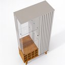 Ver mais imagens de Cristaleira para Sala de Jantar com Adega 2 Portas Vidro Ripada Toscânia B02 Off White Naturalle -