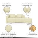 Ver imagem 3 de Sofá Curvo Decorativo Kimiko 287cm 2 Lugares Sala de Estar com Chaise Bouclê Off White G52 - Gran Be