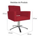 Ver imagem 5 de Poltrona Decorativa Camila Pés Metal Giratório Suede Vermelho - DS Estofados